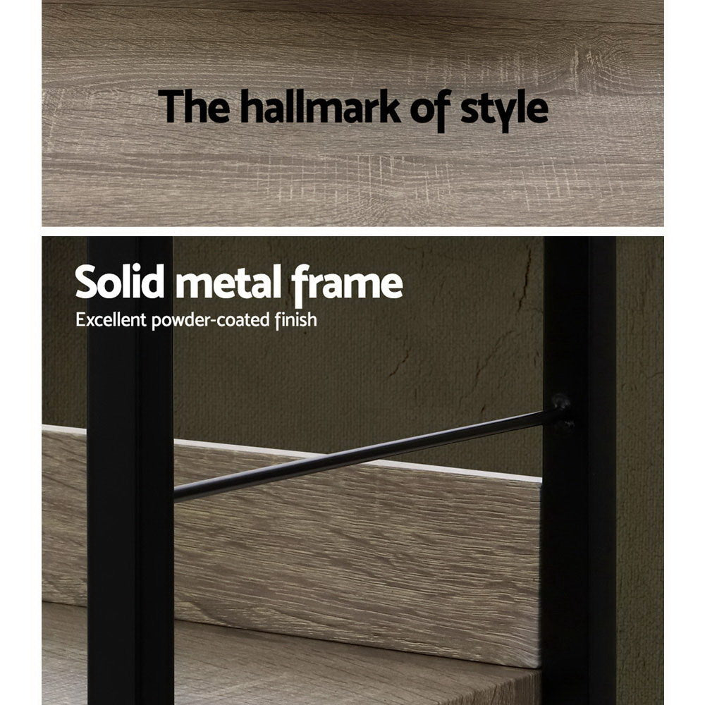 Artiss Bookshelf 4 Tiers - NOE Black and Oak 8