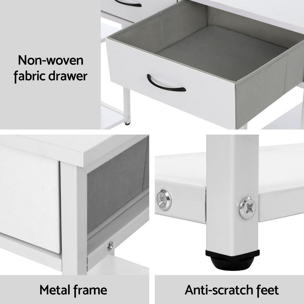 Artiss Computer Desk Drawer Shelves Study Table 120CM White 6