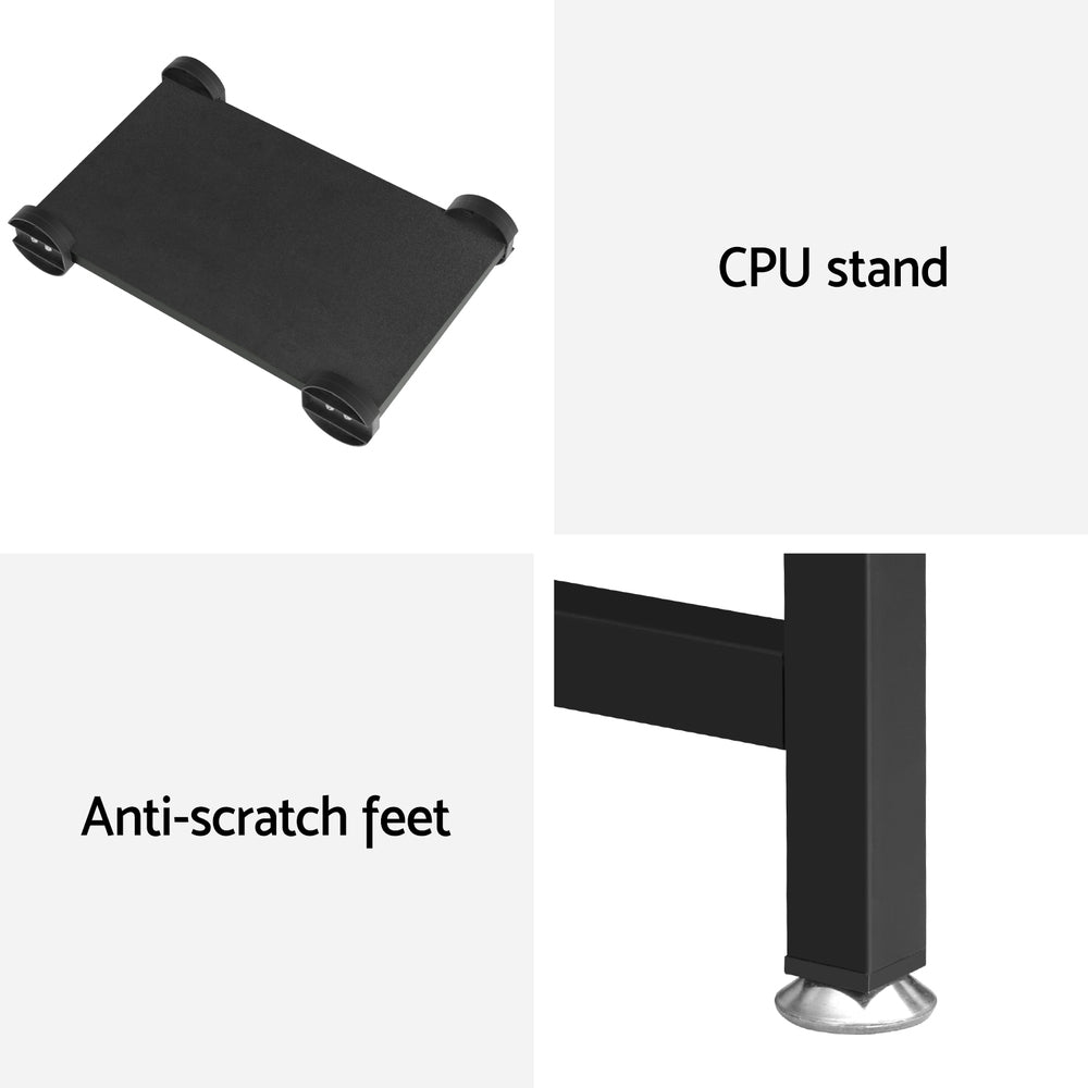 Artiss Computer Desk L-Shape CPU Stand Black 147CM 6