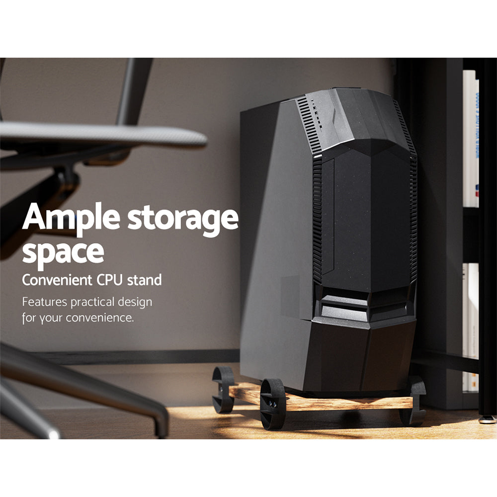 Artiss Computer Desk L-Shape CPU Stand Brown 147CM 7