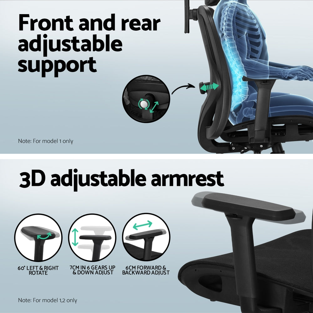 Artiss Computer Desk L-Shape Corner Desks Ergonomic Office Chair Mesh Chairs 6