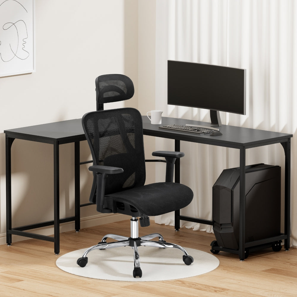 Artiss Computer Desk L-Shape Corner Desks Ergonomic Office Chair Mesh Chairs 7