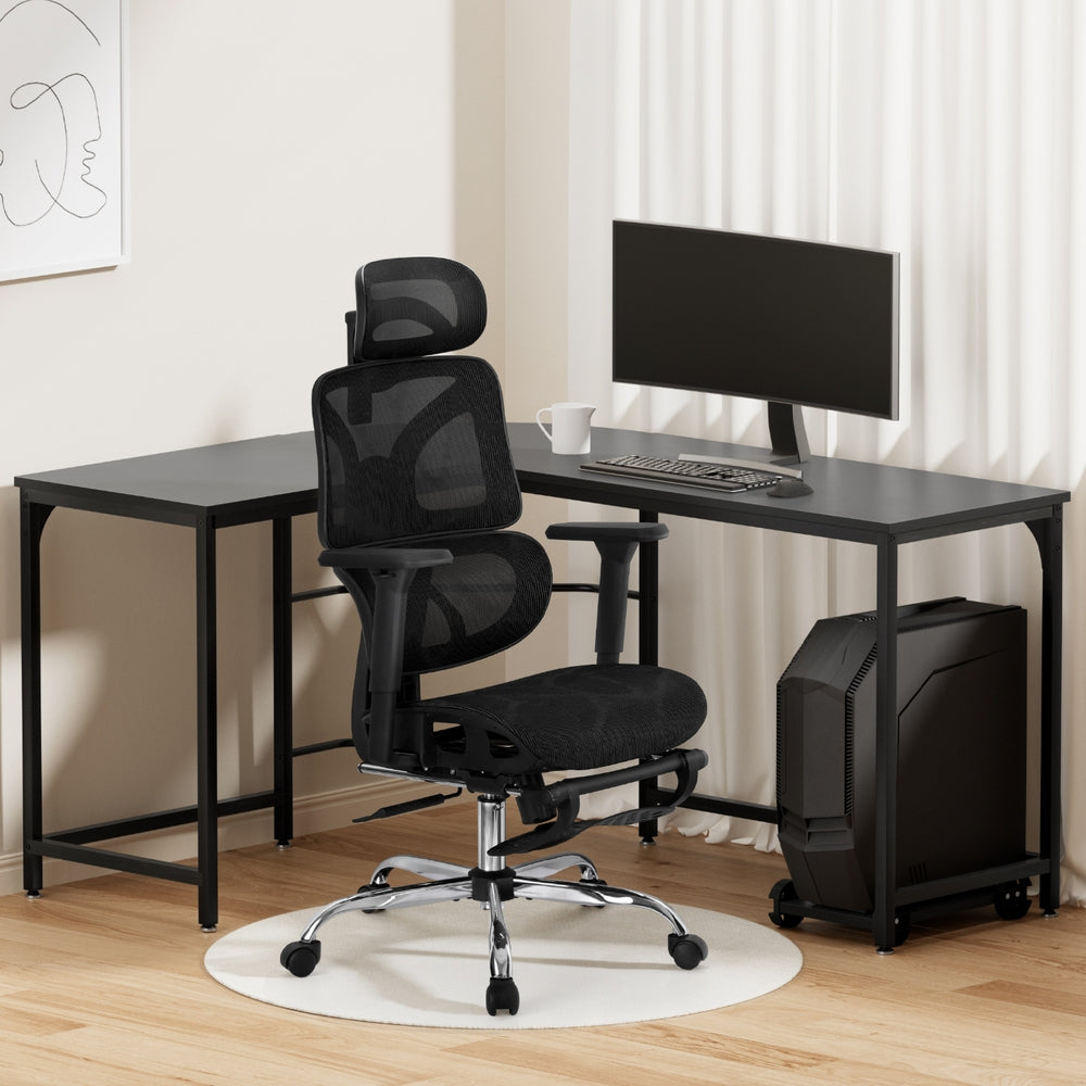 Artiss Computer Desk L-Shape Study Desks Ergonomic Office Chair Mesh Chairs 7