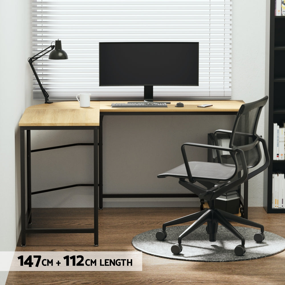 Artiss Computer Desk L-Shape CPU Stand Oak 147CM 5
