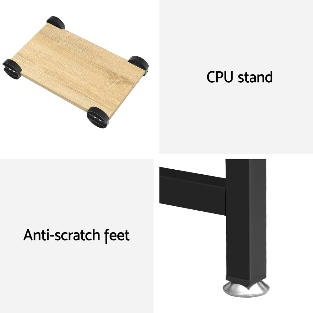 Artiss Computer Desk L-Shape CPU Stand Oak 147CM 6