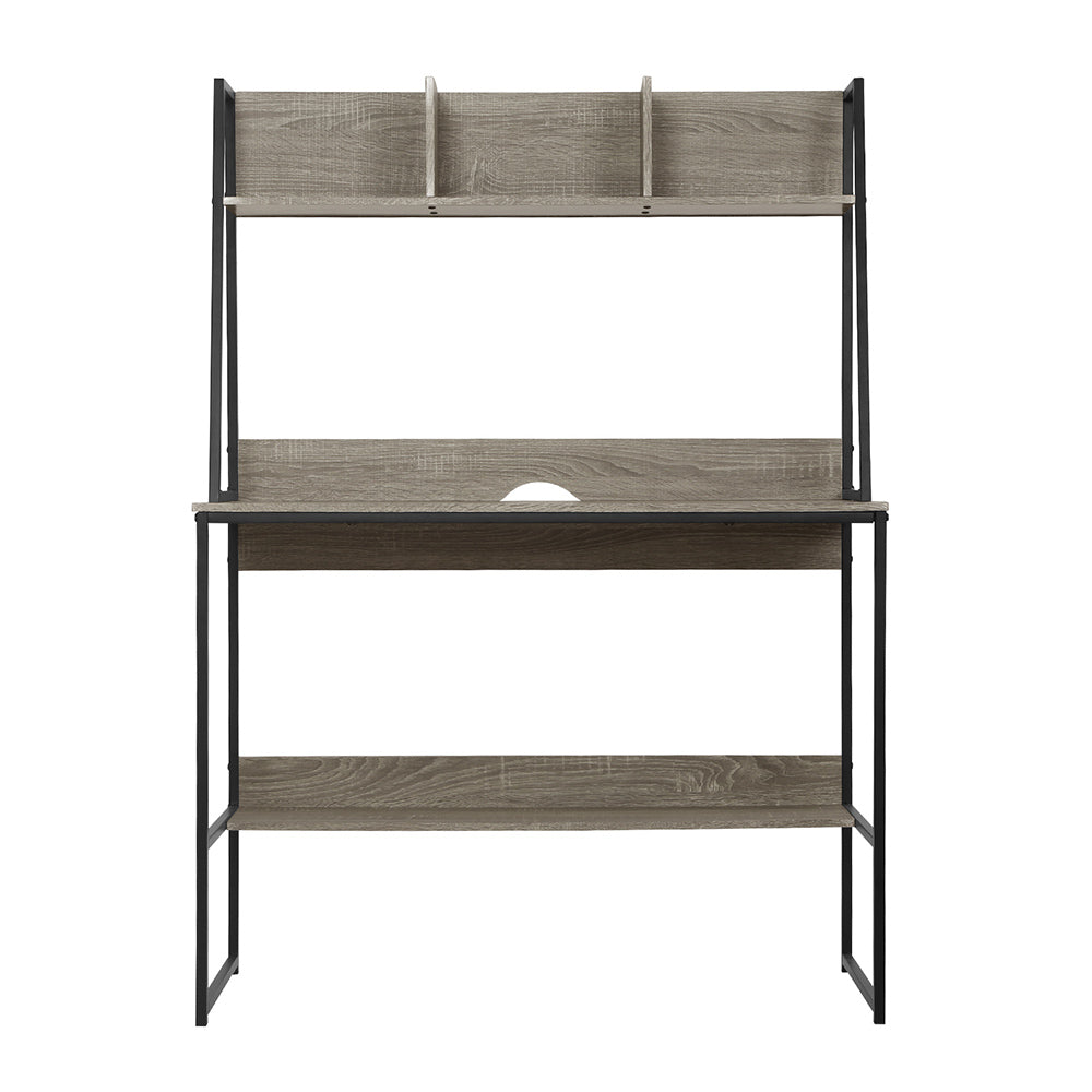 Artiss Computer Desk Bookshelf Storage Grey 100CM 3