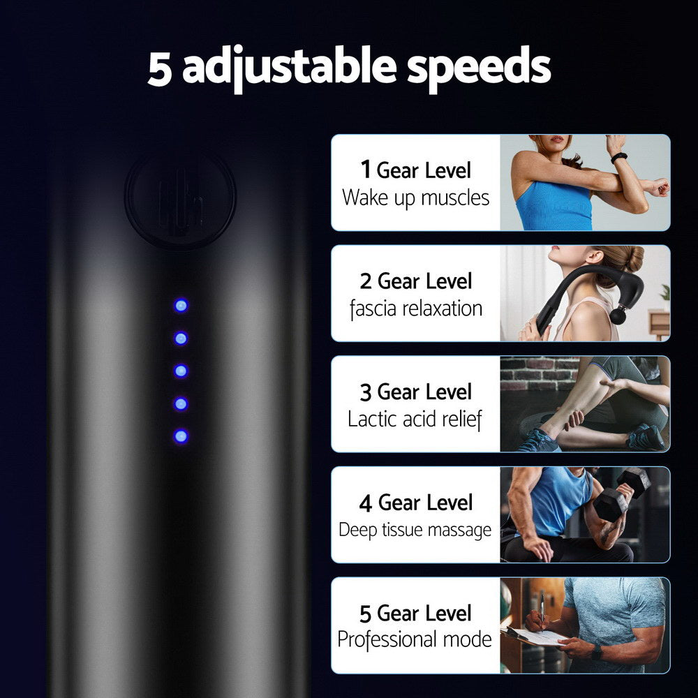 Everfit Massage Gun U-shaped Extended Handle Percussion Massager 4 Heads 6