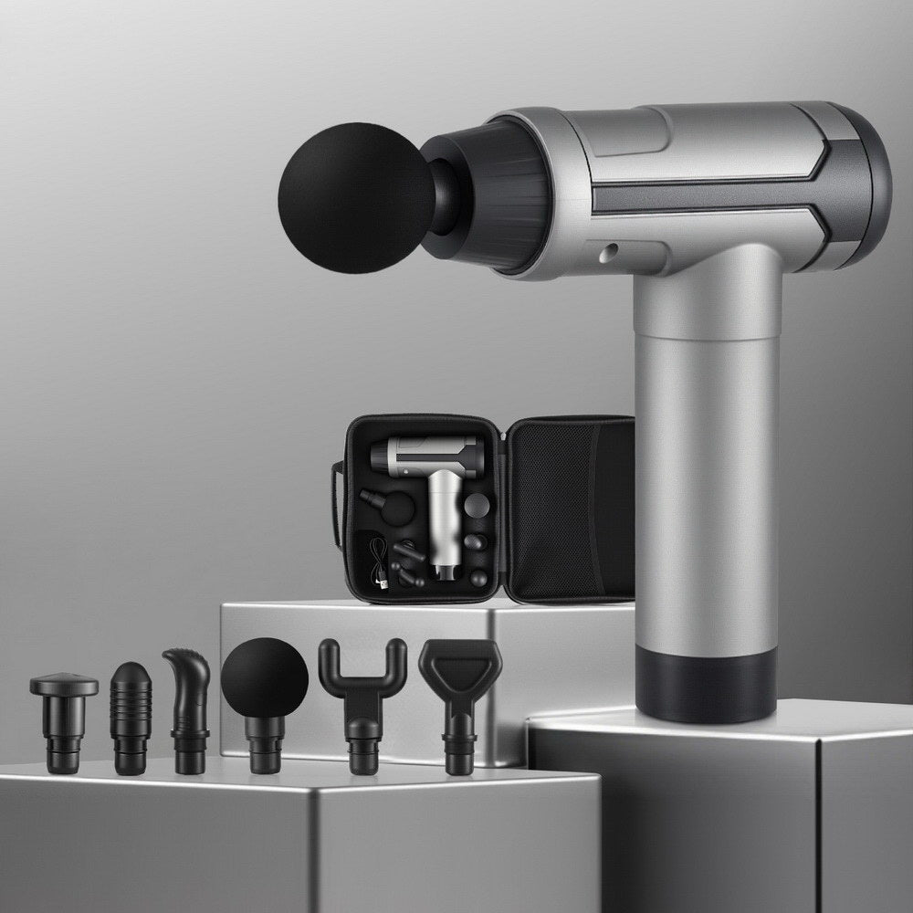 Everfit Massage Gun 30 Speed 6 Heads Vibration Muscle Massager Chargeable Black 7