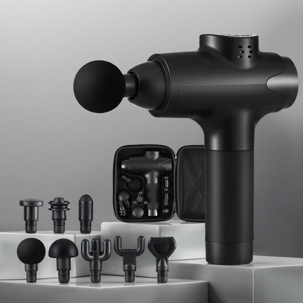 Everfit Massage Gun 30 Speed 8 Heads Vibration Muscle Massager Chargeable Black 7