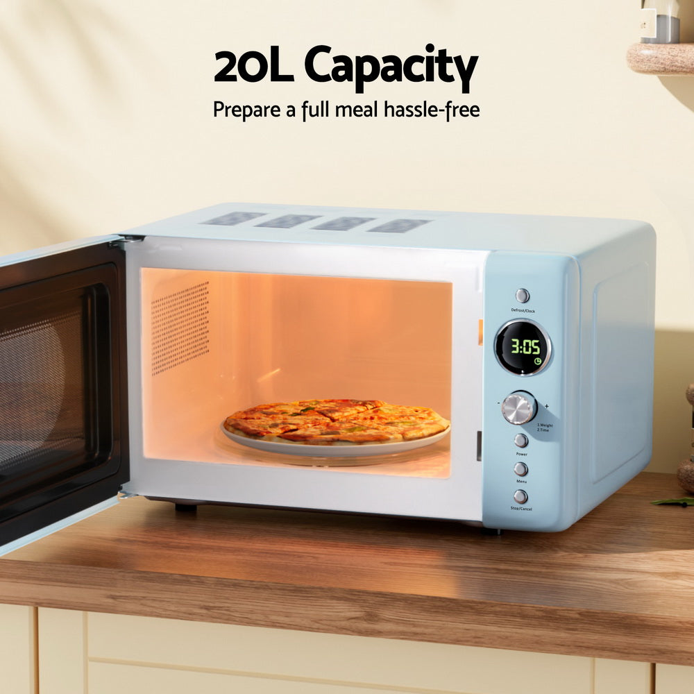Devanti 20L Microwave Oven 800W Blue 4