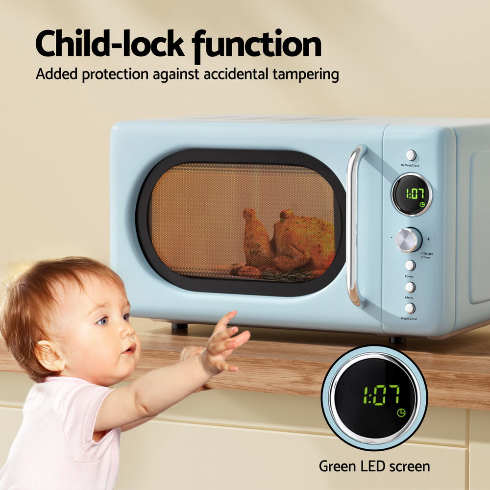 Devanti 20L Microwave Oven 800W Blue 5