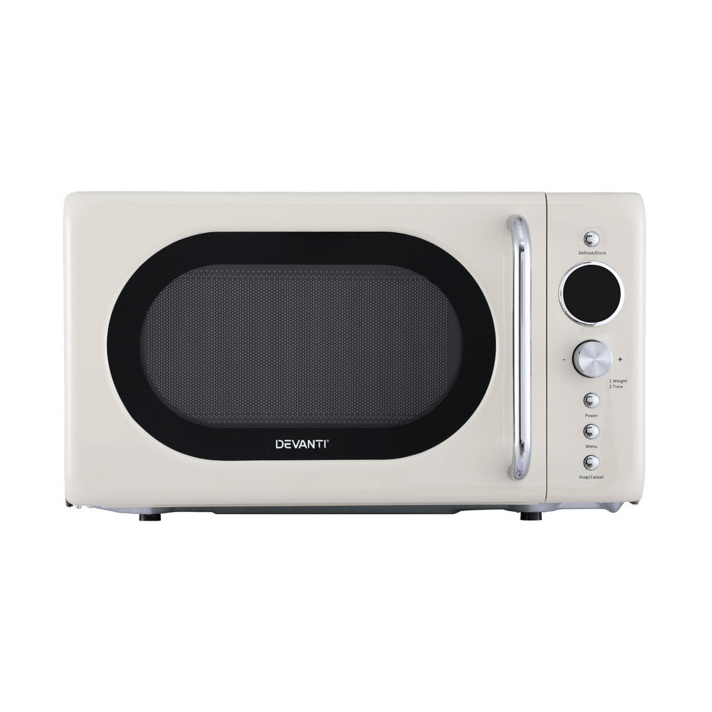 Devanti 20L Microwave Oven 700W Cream 3