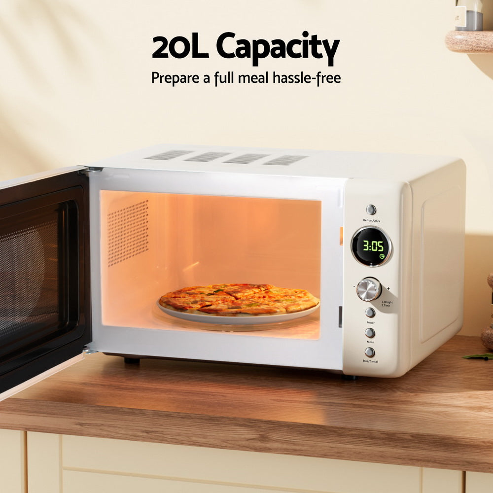 Devanti 20L Microwave Oven 700W Cream 5