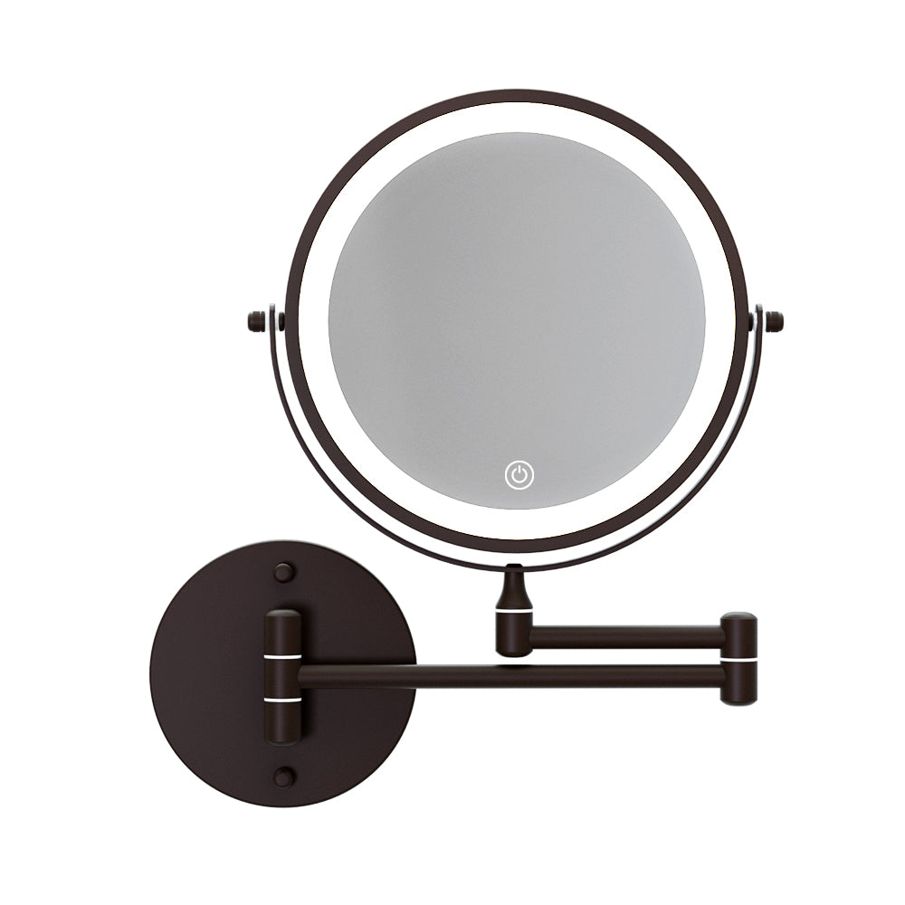 Embellir Extendable Makeup Mirror 10X Magnifying Double-Sided Bathroom Brown 3