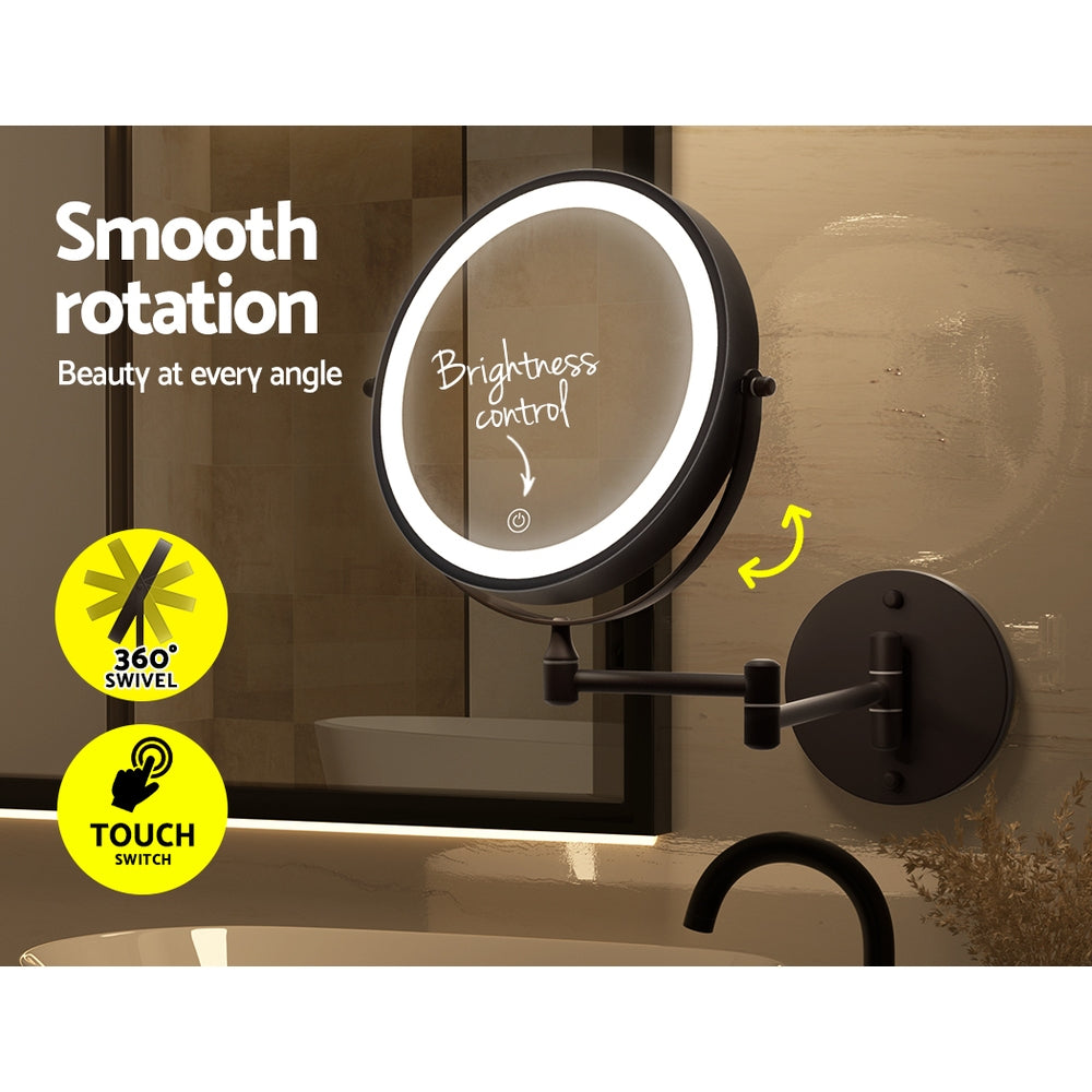 Embellir Extendable Makeup Mirror 10X Magnifying Double-Sided Bathroom Brown 6