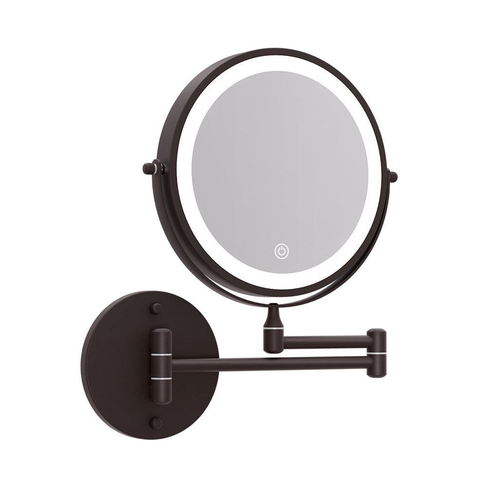 Embellir Extendable Makeup Mirror 10X Magnifying Double-Sided Bathroom Brown 7