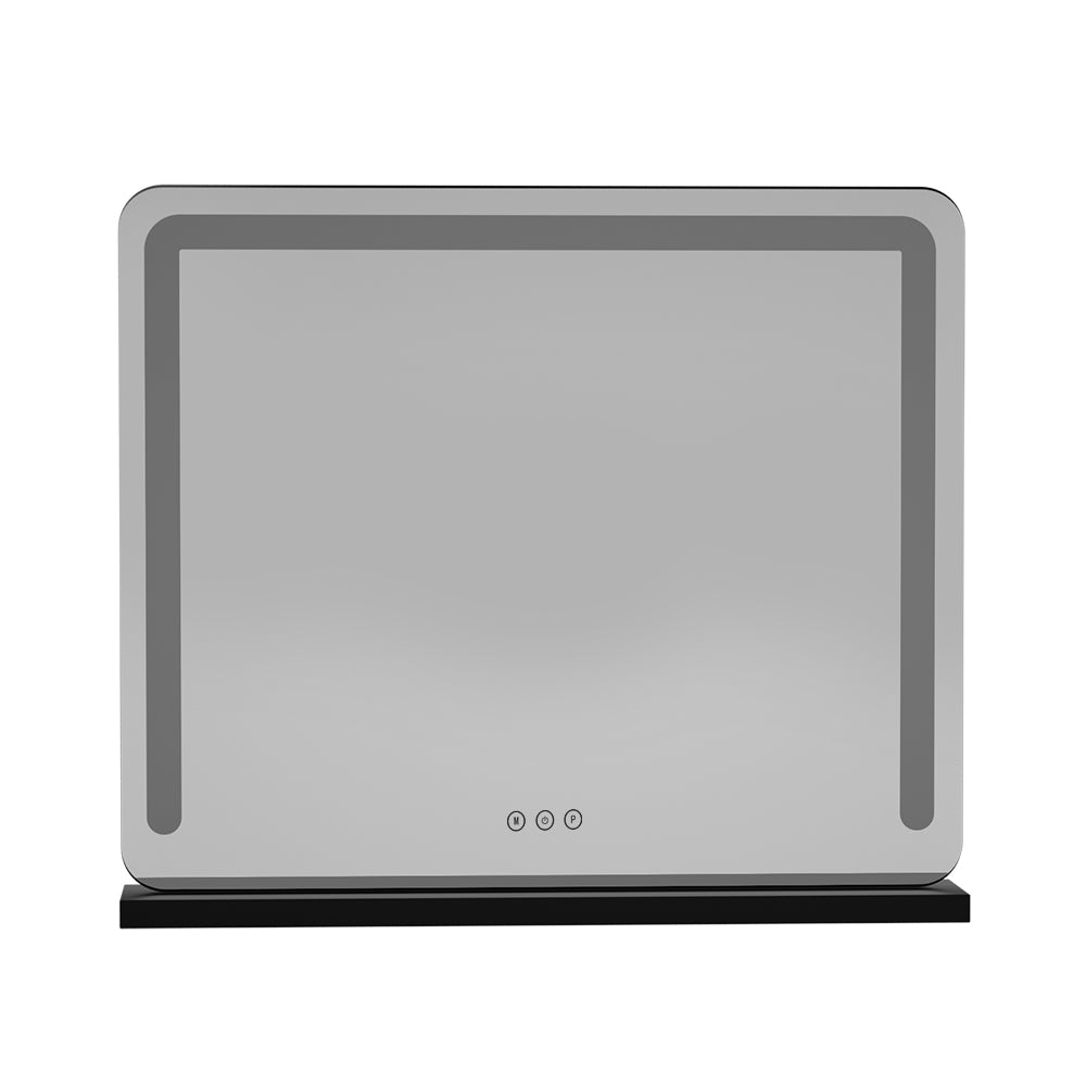 Embellir Makeup Mirror 60x50cm Hollywood Vanity with LED Light Tabletop Black 3