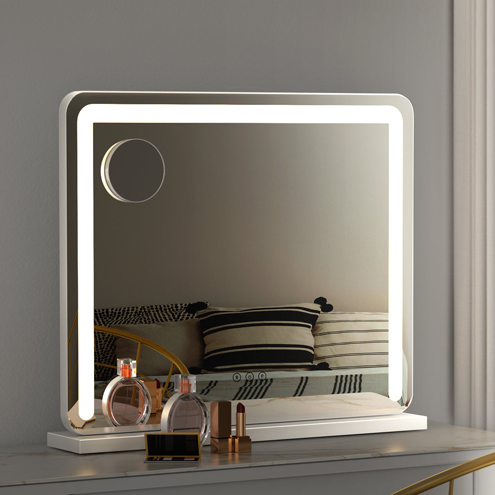 Embellir Makeup Mirror 60x50cm Hollywood Vanity with LED Light Tabletop White 7
