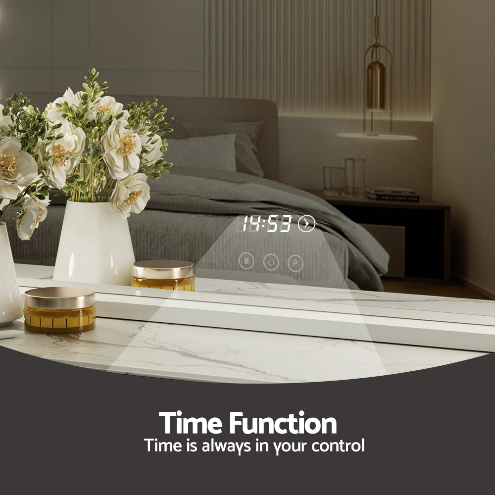 Embellir Makeup Mirror 80x60cm Hollywood Vanity with LED Light Tabletop White 5