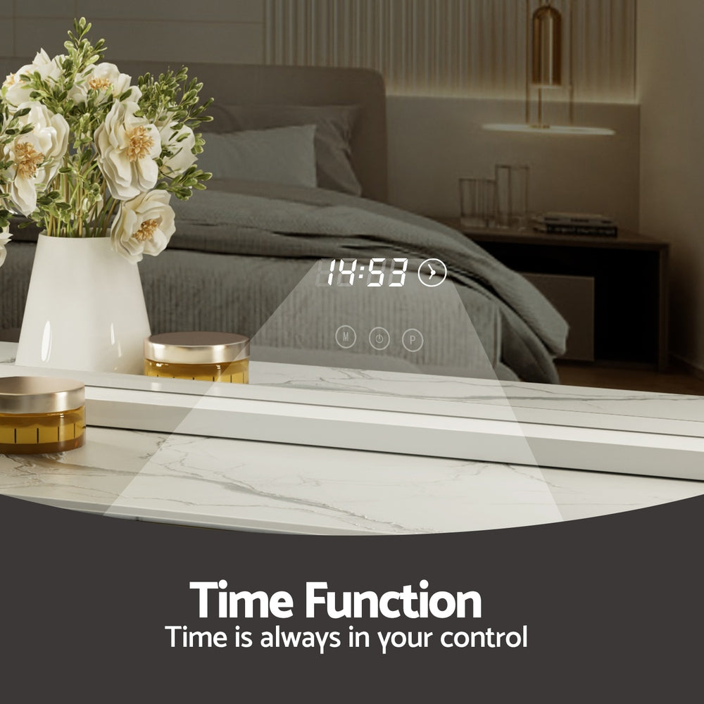 Embellir Makeup Mirror 60x52cm Hollywood Vanity with LED Light Tabletop White 4