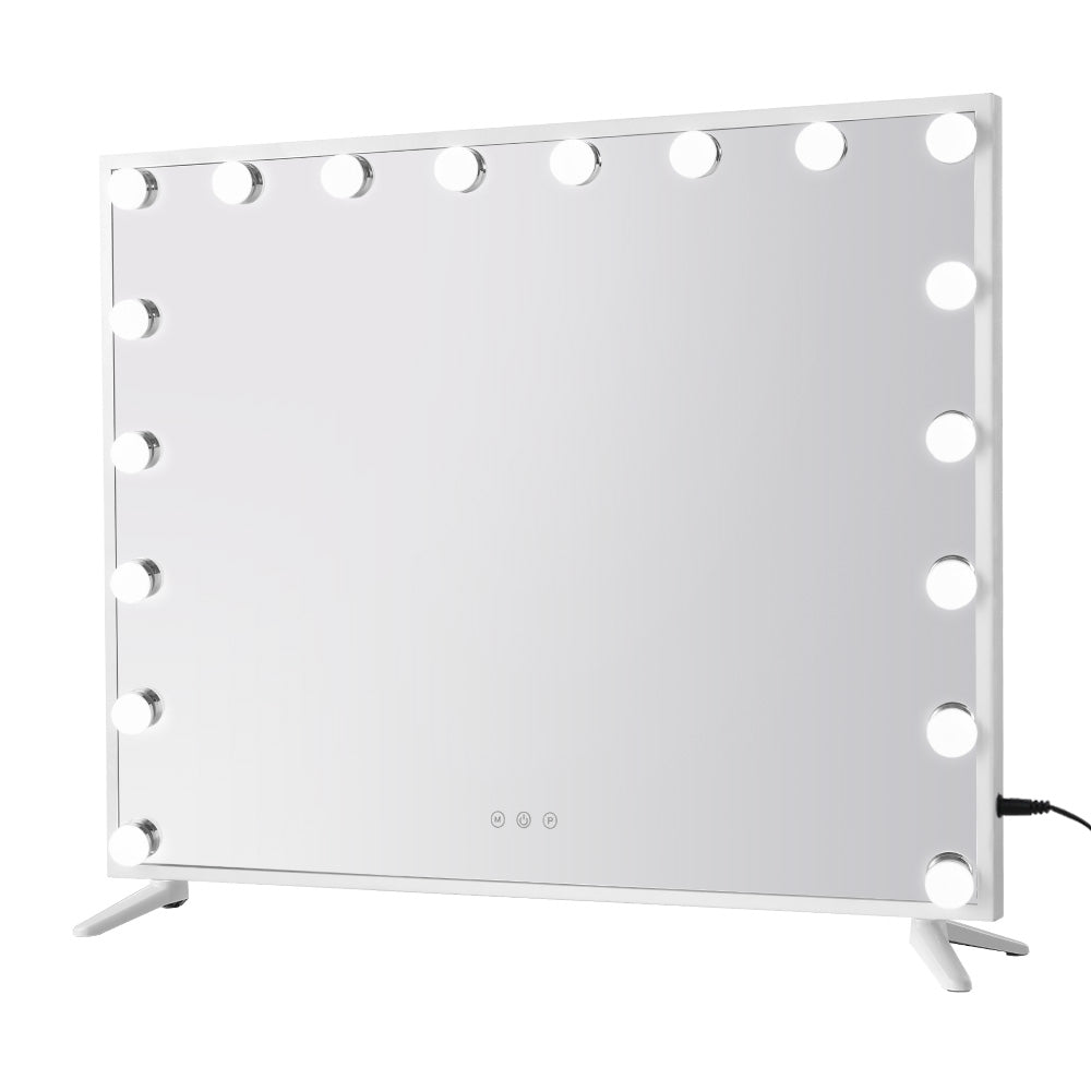 80x65cm Embellir Makeup Mirror Hollywood Vanity with LED Light White Frame 7