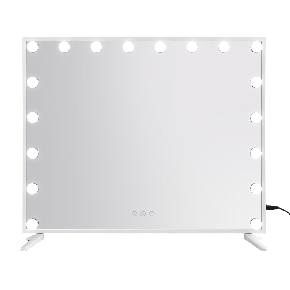 80x65cm Embellir Makeup Mirror Hollywood Vanity with LED Light White Frame 3