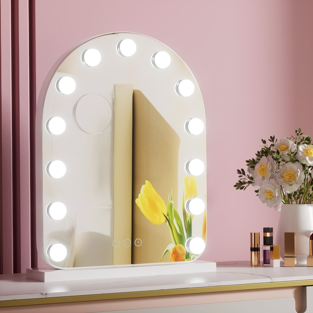 Embellir Makeup Mirror 40x50cm Dressing Vanity LED Bulb Light with 5x Magnification White Arch 7