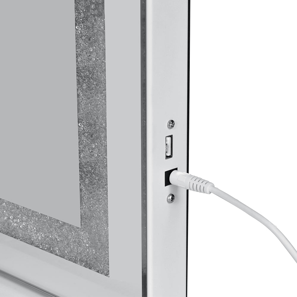 Embellir Bluetooth Makeup Mirror 58x46cm Hollywood Vanity with LED Light Crystal 3