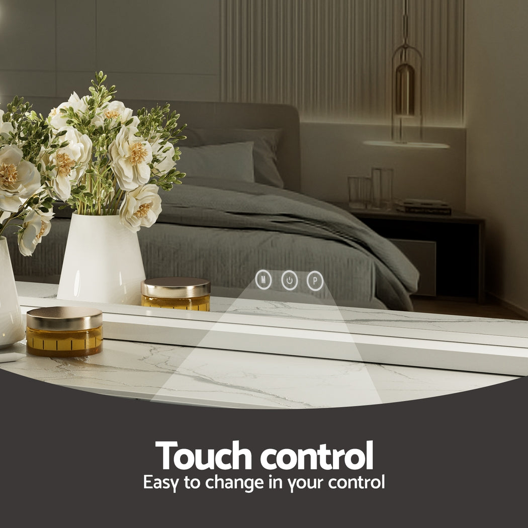 Embellir Makeup Mirror 80x58cm Hollywood Vanity with LED Light Tabletop Wall 4