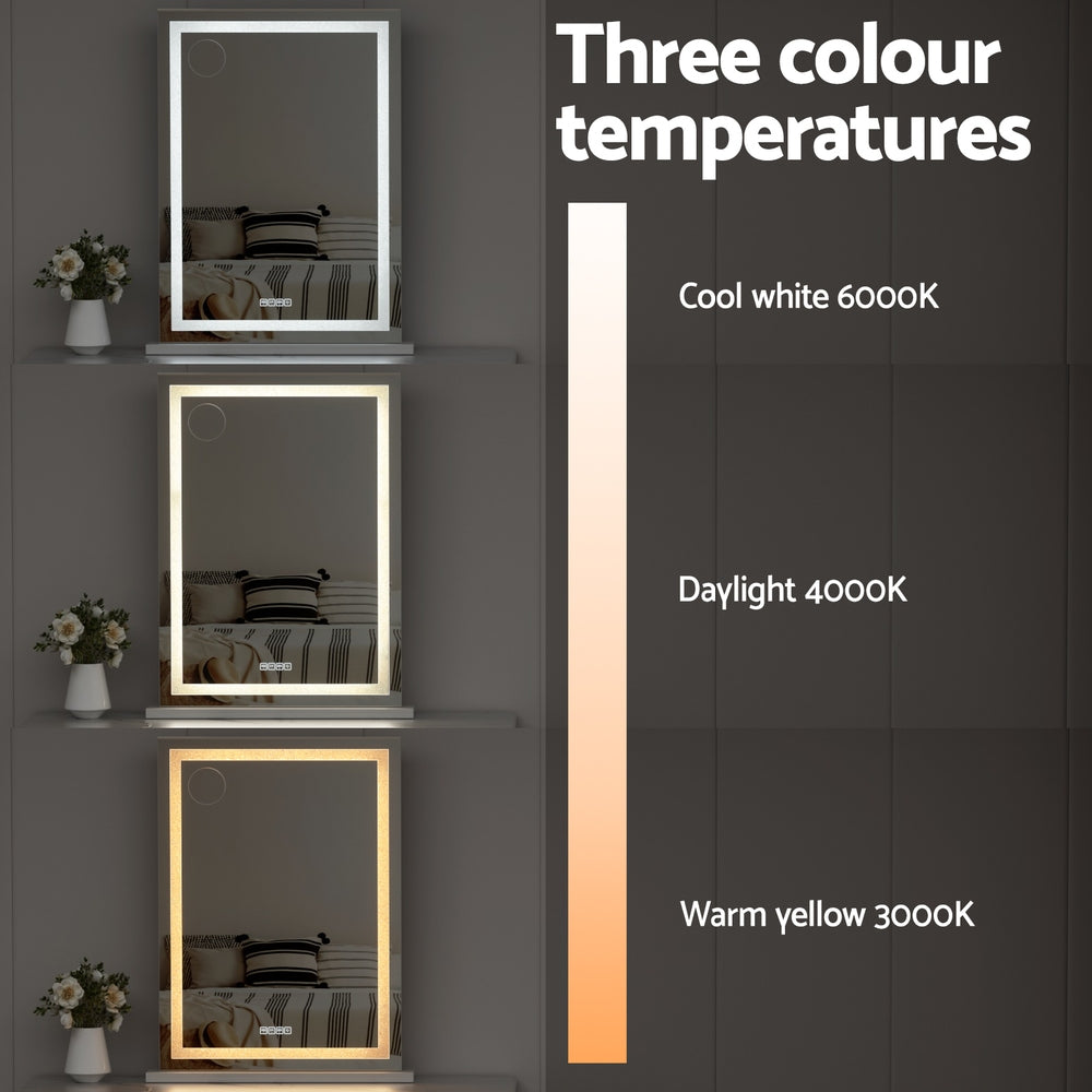 Embellir Bluetooth Makeup Mirror 58x80cm Hollywood Vanity with LED Light Crystal 5