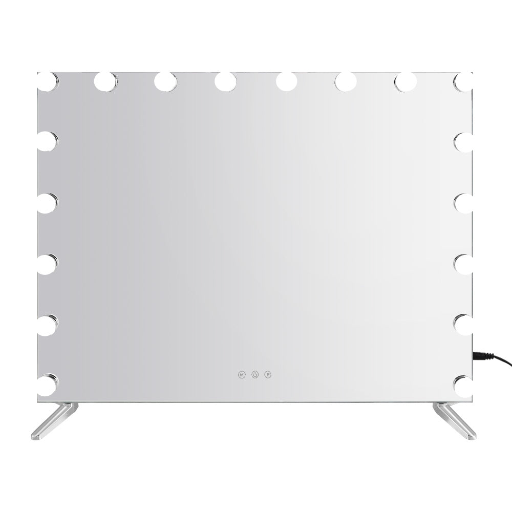 80x65cm Embellir Makeup Mirror Hollywood Vanity with LED Light Silver Legs 3
