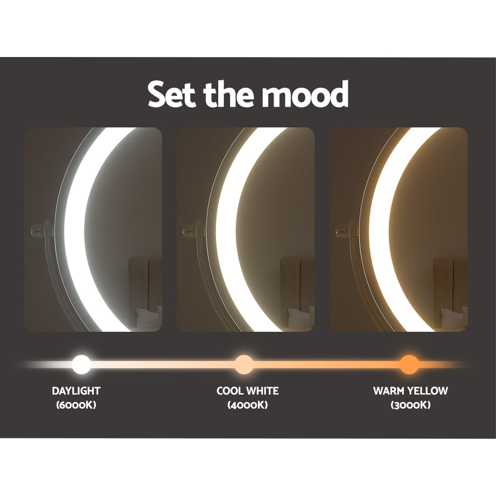 Embellir Makeup Mirror 20x20cm 10X Magnifying with LED Light Rotation Tabletop 5