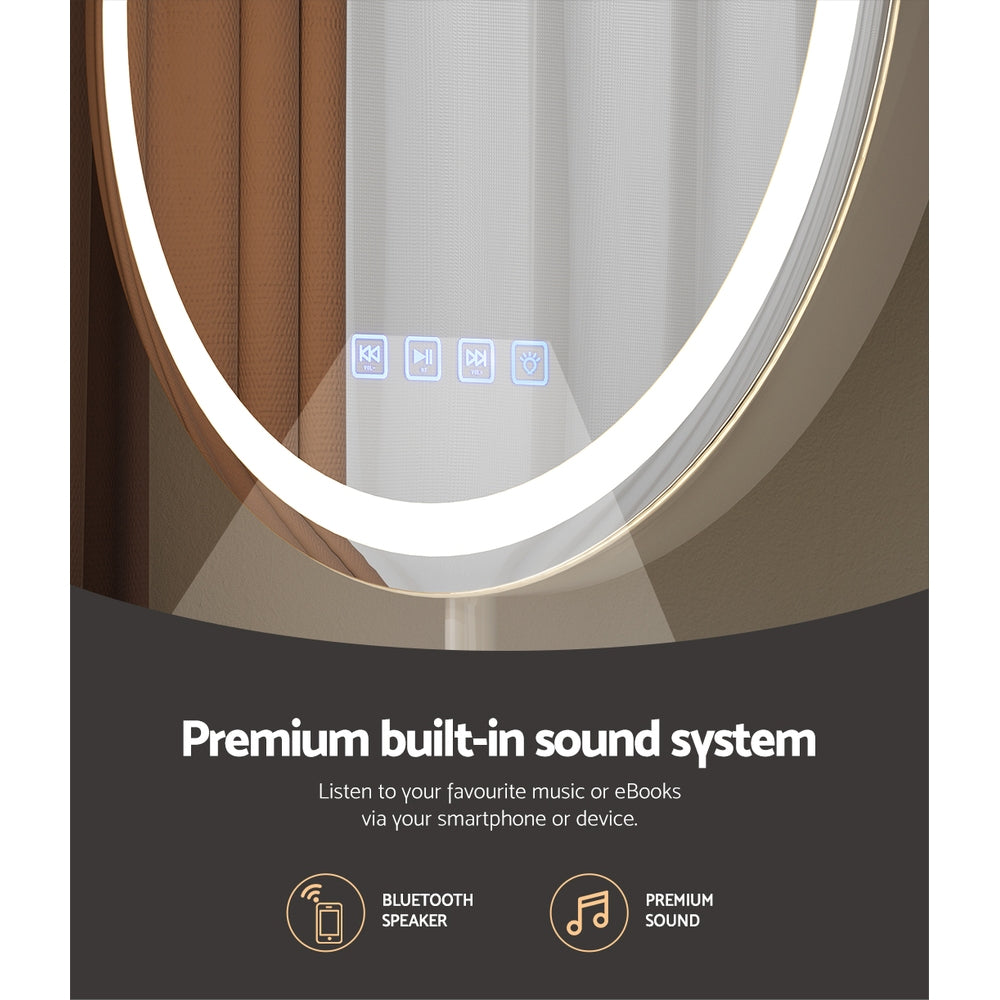 Embellir Makeup Mirror 40x40cm Hollywood Vanity with LED Light Tabletop Round 5