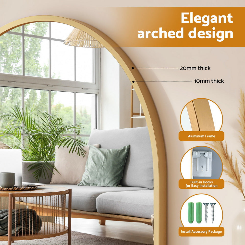 Embellir 86x50cm Arched Wall Mirror Vanity Makeup Home Decor 3