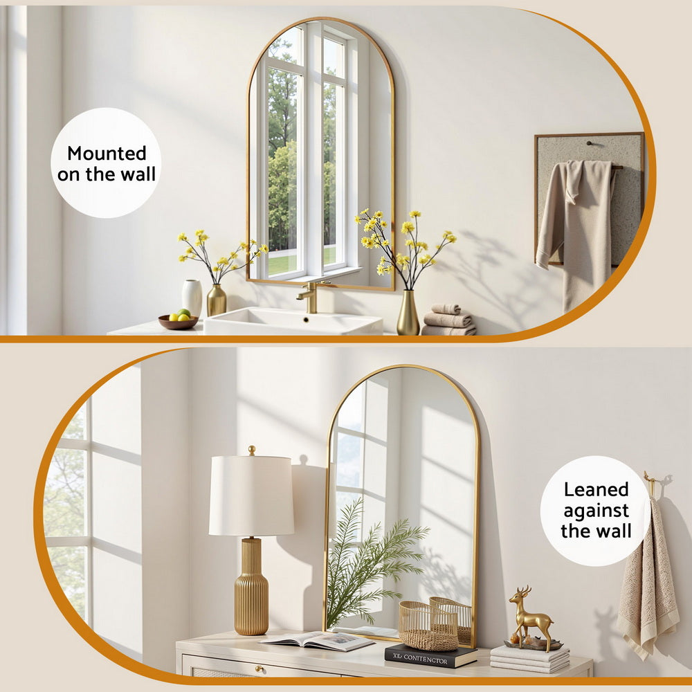 Embellir 86x50cm Arched Wall Mirror Vanity Makeup Home Decor 4