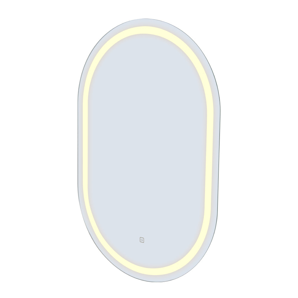 Embellir 2 LED Wall Mirror With Light 50X75CM Bathroom Decor Oval Mirrors Vanity 3
