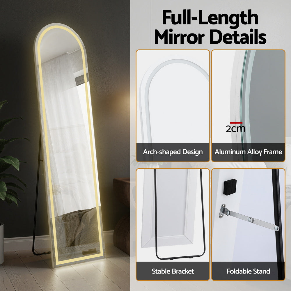 Embellir LED Full Length Mirror Floor Dressing Mirror 160cm 6