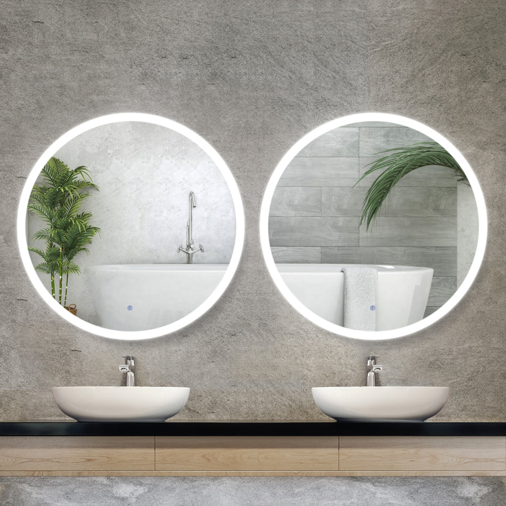 Embellir 2 Wall Mirror 80cm with Led light Makeup Home Decor Bathroom Round Vanity 7