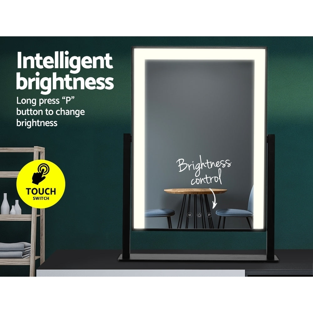 Embellir Makeup Mirror 25x30cm Hollywood Vanity with LED Light Rotation Black 5