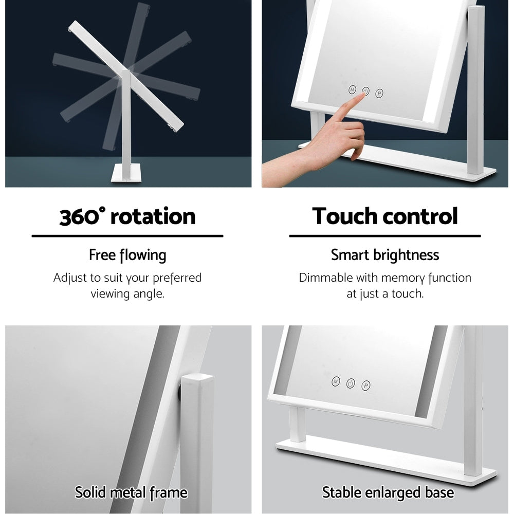 Embellir Makeup Mirror 25x30cm Hollywood Vanity with LED Light Rotation White 6