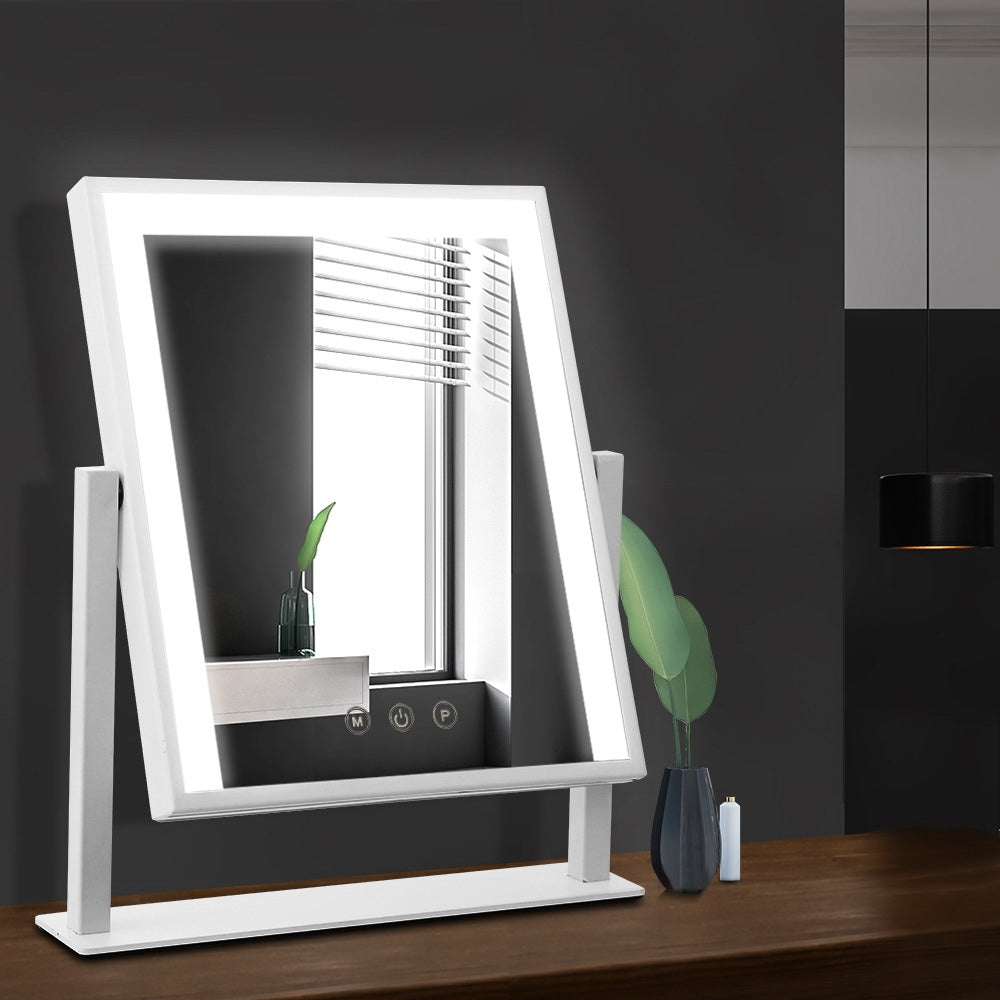 Embellir Makeup Mirror 25x30cm Hollywood Vanity with LED Light Rotation White 7