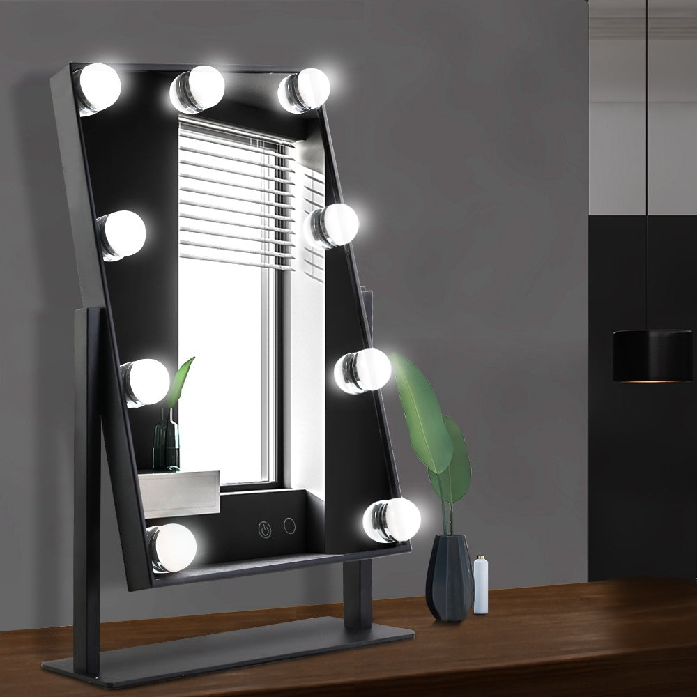 Embellir Makeup Mirror 30x48cm Hollywood Vanity with LED Light Rotation Tabletop 7