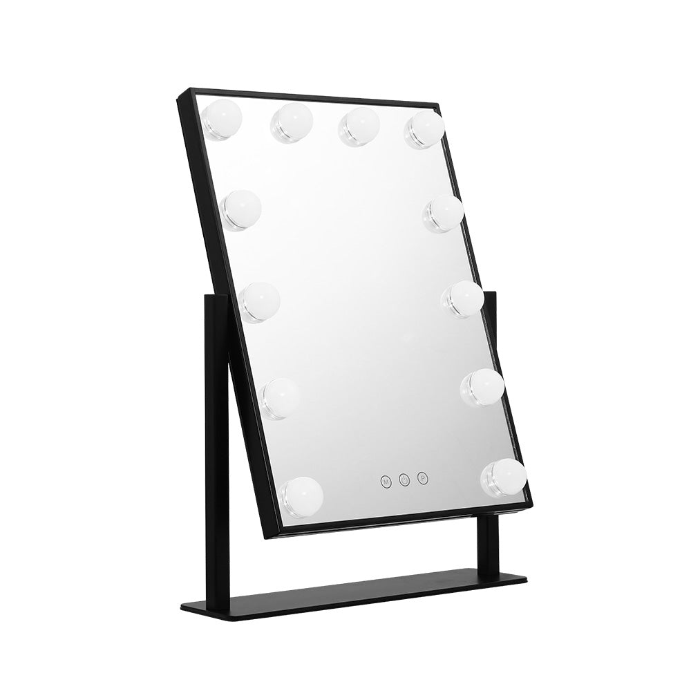 Embellir Makeup Mirror 30x48cm Hollywood Vanity with LED Light Rotation Tabletop 8