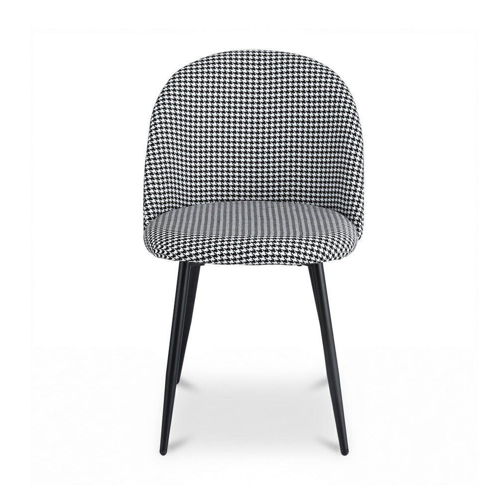 Artiss Dining Chairs Set of 2 Linen Solid Curved Houndstooth 3