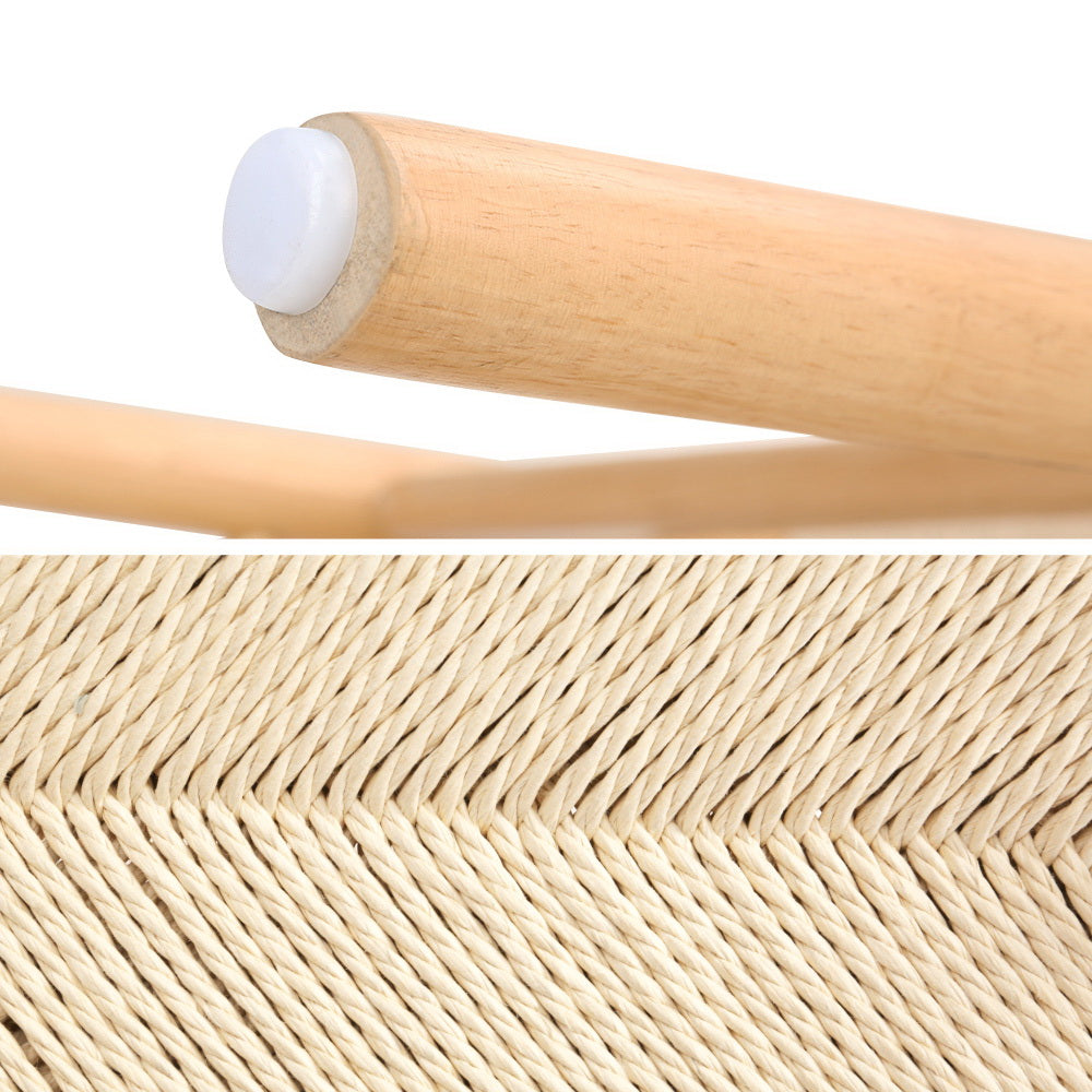 Artiss Dining Chair Wooden Rattan Seat Wishbone Back 4