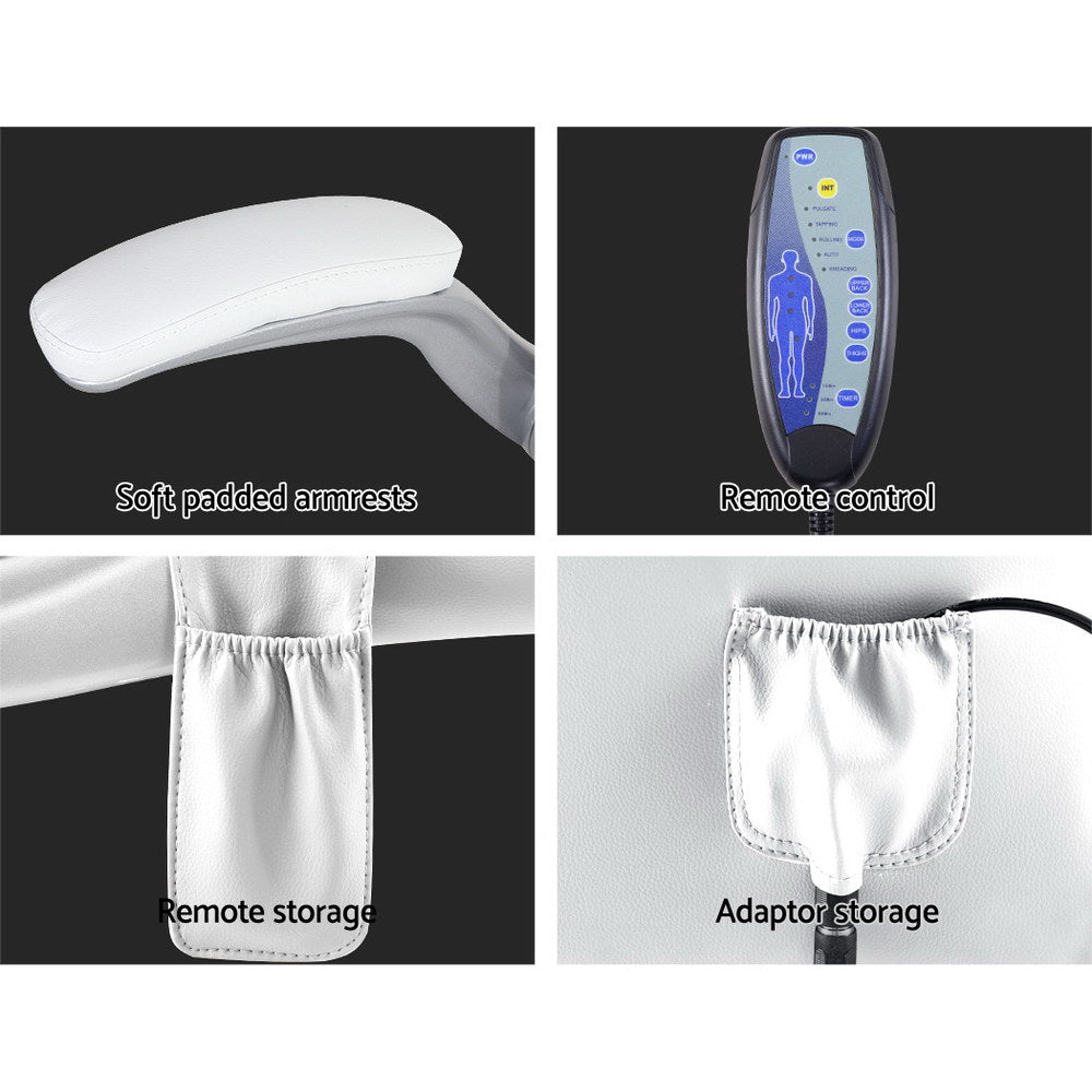 Artiss 8 Point Massage Office Chair PU Leather White 7