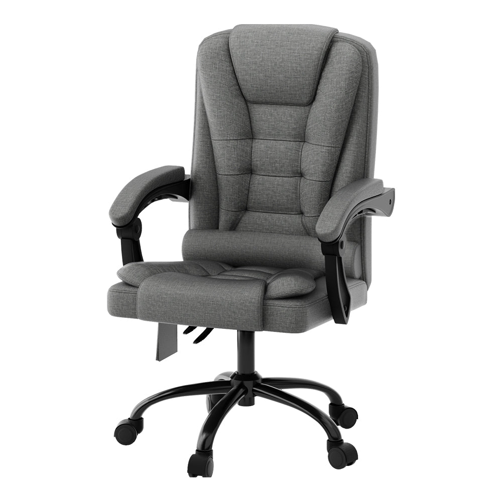 Artiss 2 Point Massage Office Chair Fabric Black 7