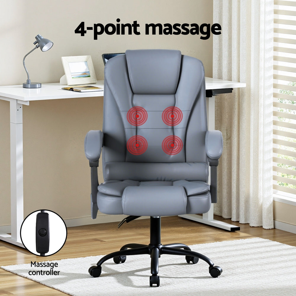 Artiss Executive Office Chair 4-Point Massage Adjustable Ergonomic Recline PU 4