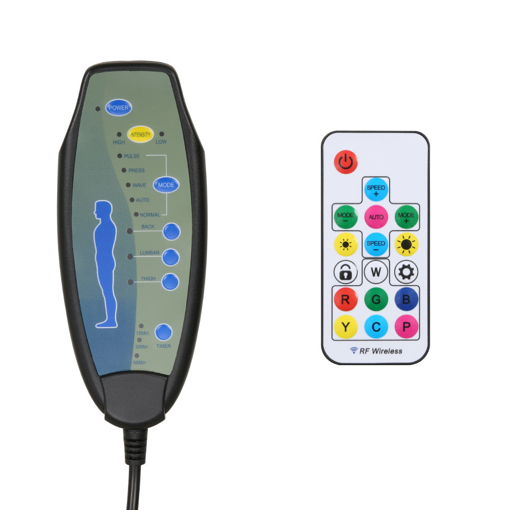 Artiss 6 Point Massage Gaming Office Chair 7 LED Footrest Black 4