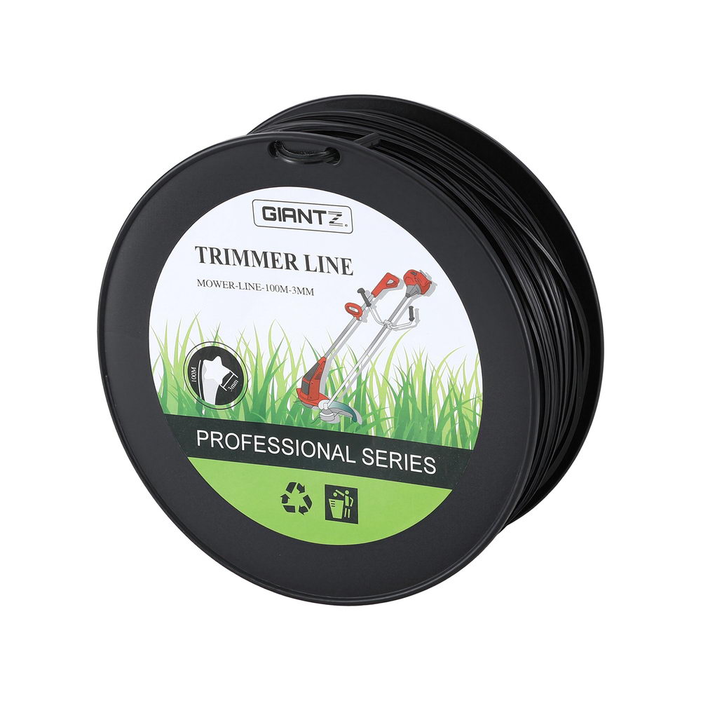 Giantz 100M Whipper Snipper Trimmer Line 3.0mm Star Nylon String Cord Black 3